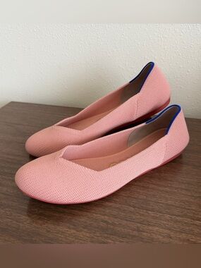 Rothy’s Round Toe Ballet Flats Coral Pink Women's Size 8 Washable Rare The Flat